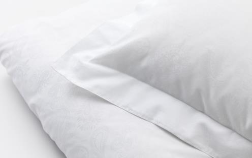 Linge de lit DUX superior à motif cachemire en satin blanc