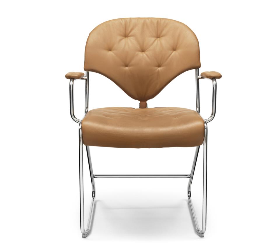 Sam fauteuil chroom naturel camel