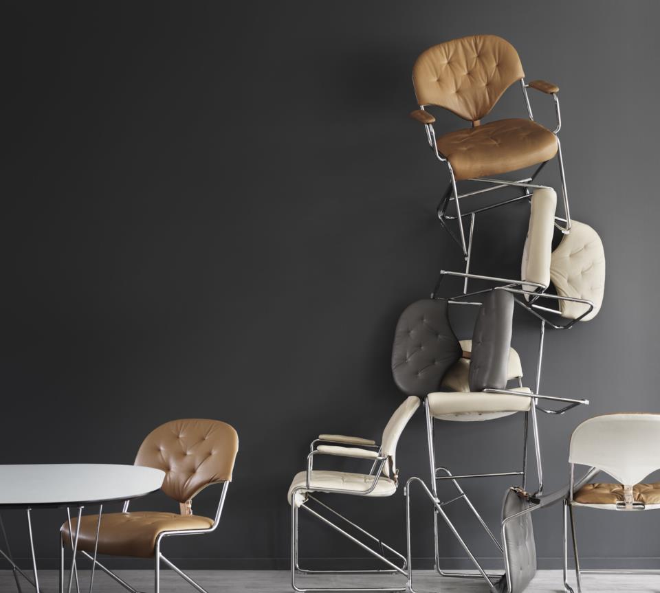 Sam fauteuil chroom naturel camel